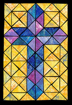 cross collage with a stained glass window effect
