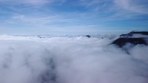 Aerial Panoramic Shot Above Clouds in Mountain Landscape