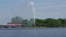 The Alster Fountain at Binnenalster (meaning Inner Alster lake) in Hamburg, Germany
