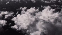 Cloud formation from the sky in black and white