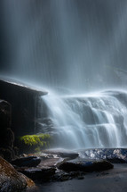 Waterfull cascading down rocks in Tennessee vertical