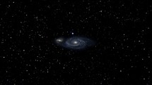 A rotating spiral galaxy in deep space