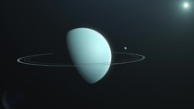 Uranus Planet with it's ring in outer-space in Solar System