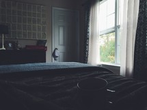 open window in a bedroom 