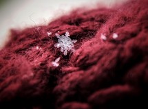 macro snowflake on a scarf