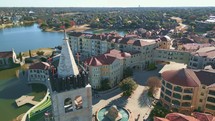 Aerial of Adriatica Village - A small residential neighborhood meant to portray Croatian architecture. Located in McKinney, Texas