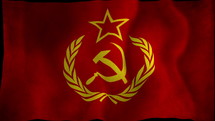 Communist animated red flag.