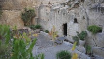 Garden tomb in Israel Jesus is risen Christian relic and holy place tomb resurrection
