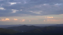 time-lapse of clouds over the Blue Ridge Mountains 