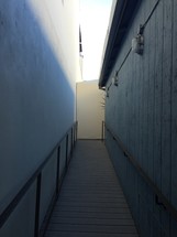 ramp between two buildings 
