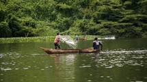 casting fishing nets in Uganda 