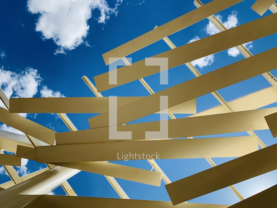 metal structure against the blue sky 