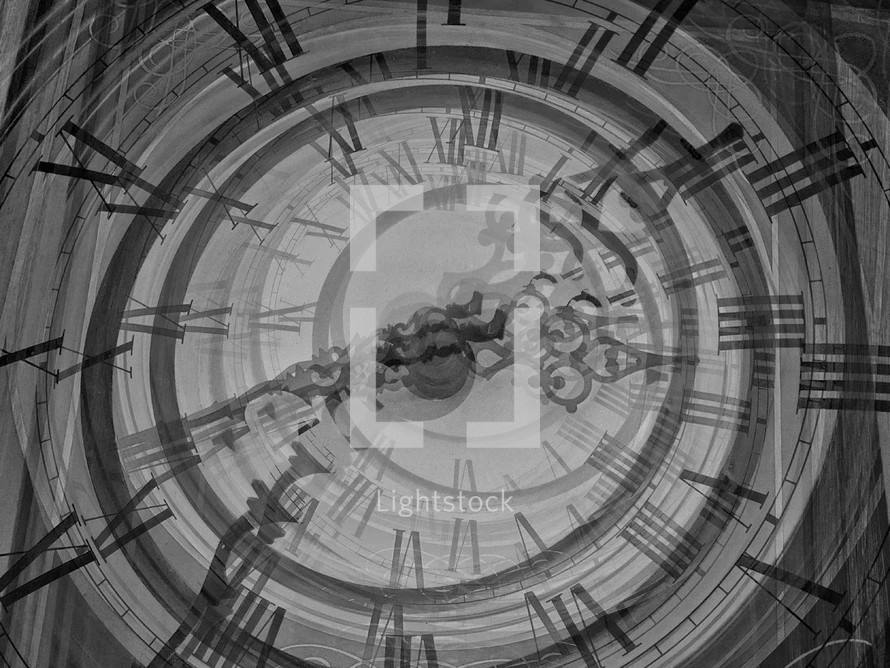 clock abstraction - black and white background