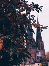 fall foliage and church steeples 