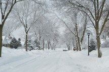 snow covered neighborhood streets 
