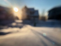 out of focus winter scene 