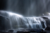 Waterfull cascading down rocks in Tennessee horizontal