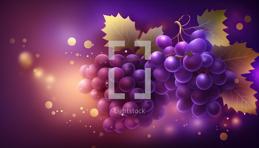 Grapes Fruit in Bokeh Purple Background