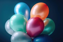Bunch of Balloons on Blue Background
