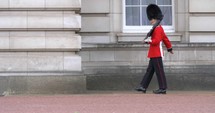 4K British Guards Marching At Buckingham Pallace In London