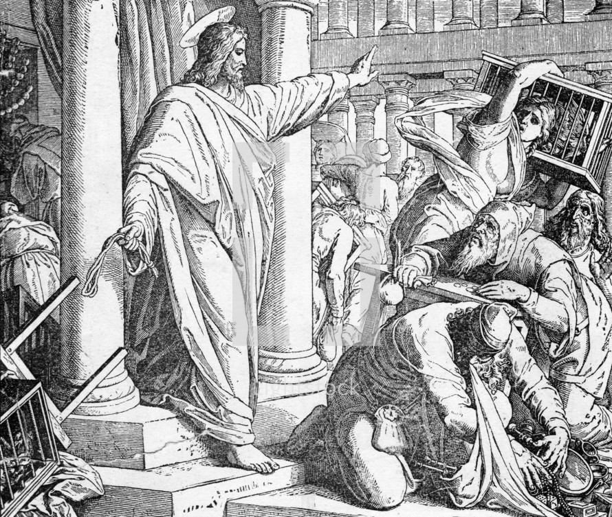 Jesus drives the money-changers out of the temple, John 2: 15-16