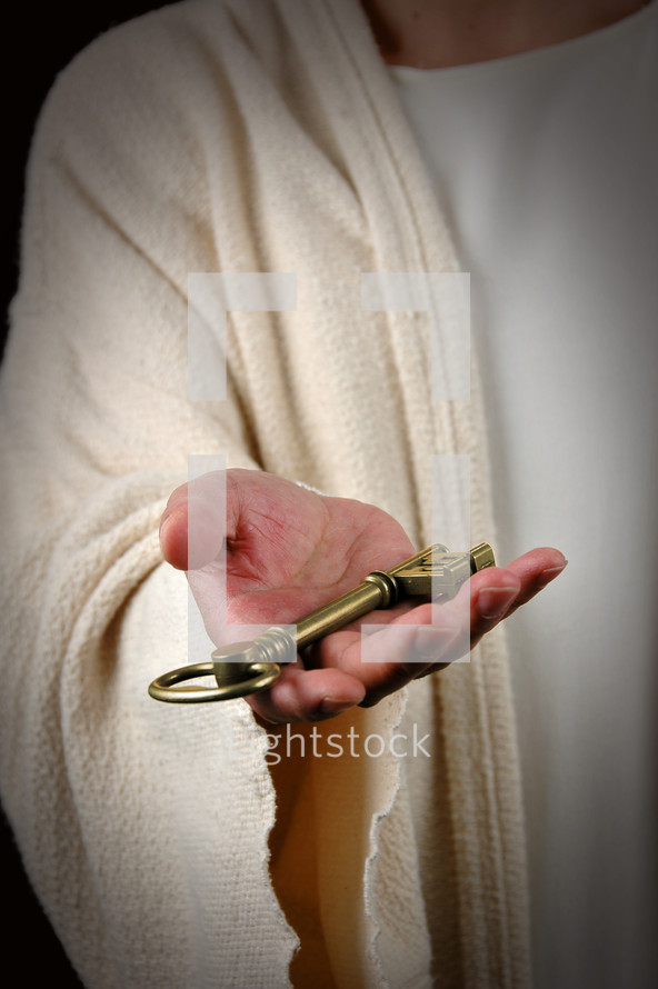 Jesus offering a key 