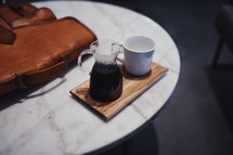 coffee on a table 