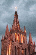 ornate cathedral spires 