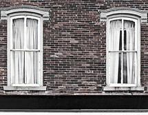 windows and brick walls 