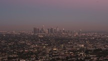 time-lapse of distant downtown LA