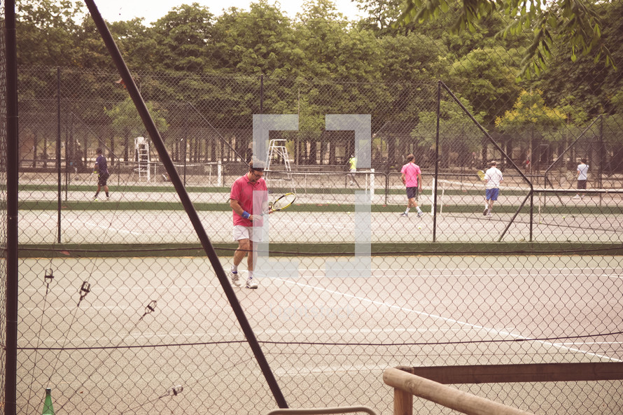 tennis courts in Paris Luxembourg Gardens