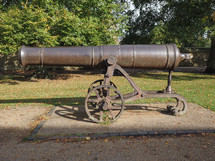 Russian Cannon captured during the Crimean war presented to the people of Ely by Queen Victoria in 1860 in Ely, UK