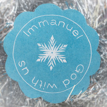 Immanuel God with us and snowflake badge 