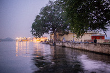 river in Udaipur, India 