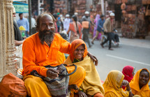 crowds of people on the streets in India 