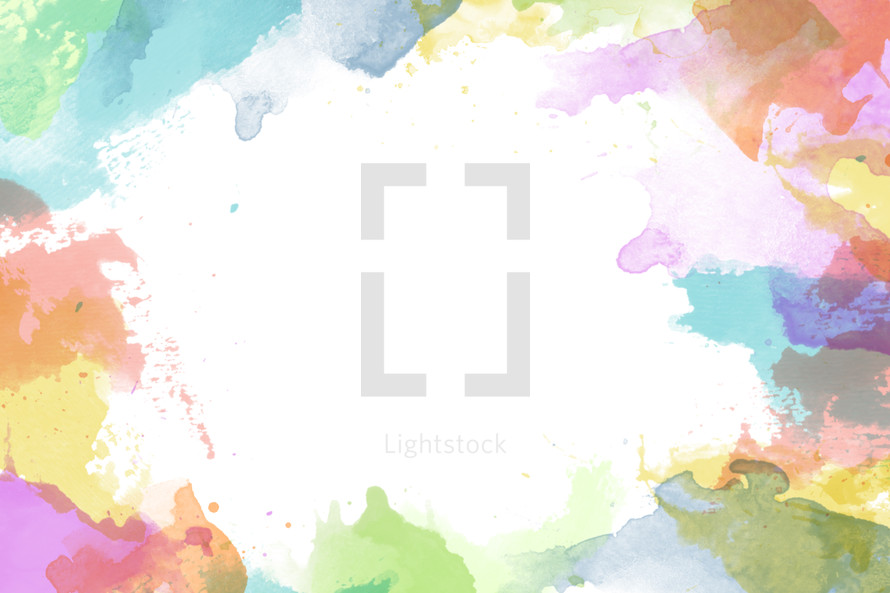 colorful watercolor bordered background.