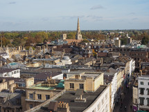 CAMBRIDGE, UK - CIRCA OCTOBER 2018: Aerial view of the city