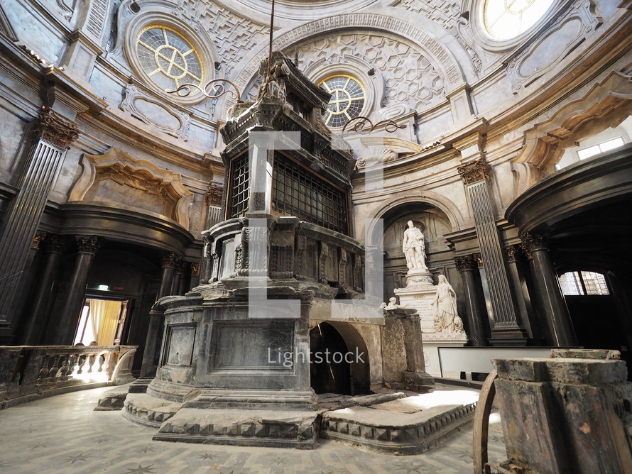 TURIN, ITALY - CIRCA OCTOBER 2018: The Holy Shroud chapel at Turin Cathedral - EDITORIAL USE ONLY