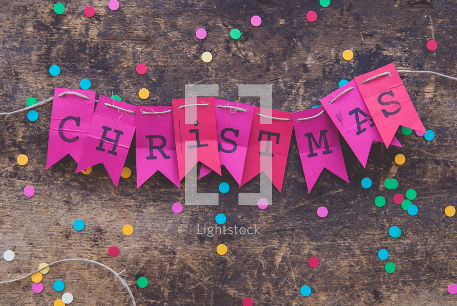 Christmas banner  on a string