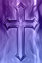 purple and blue cross design - paint effect