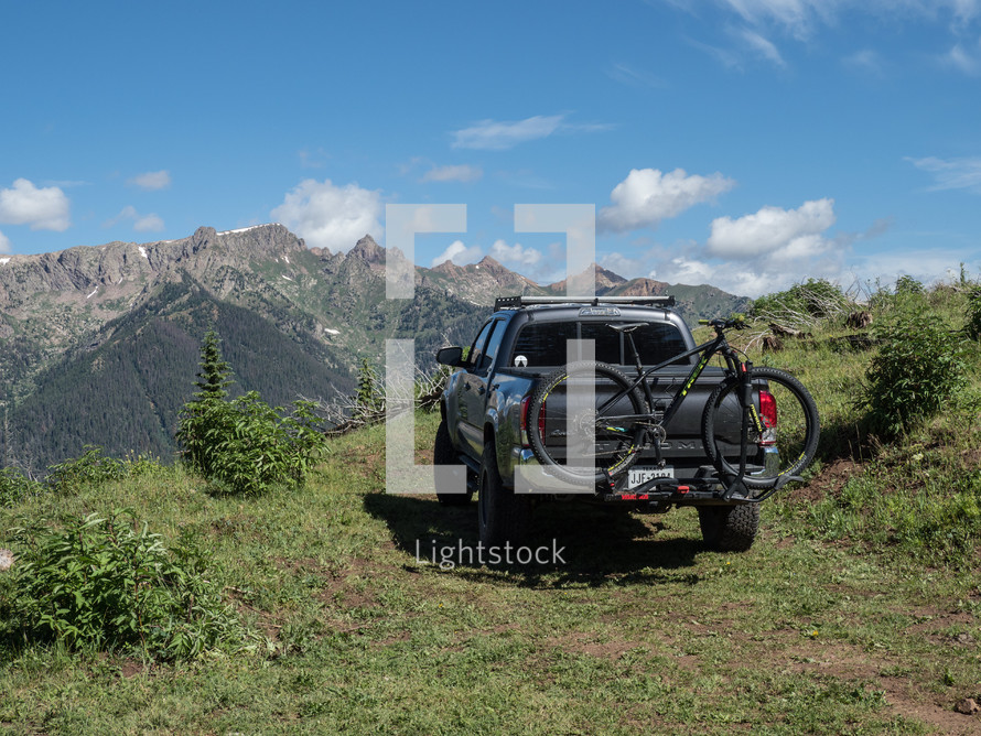 truck on a mountainside 