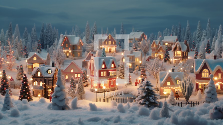 Christmas decorated mini houses 