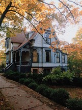 Victorian house in fall 