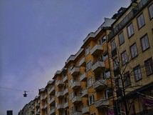 balconies on apartments in Sweden