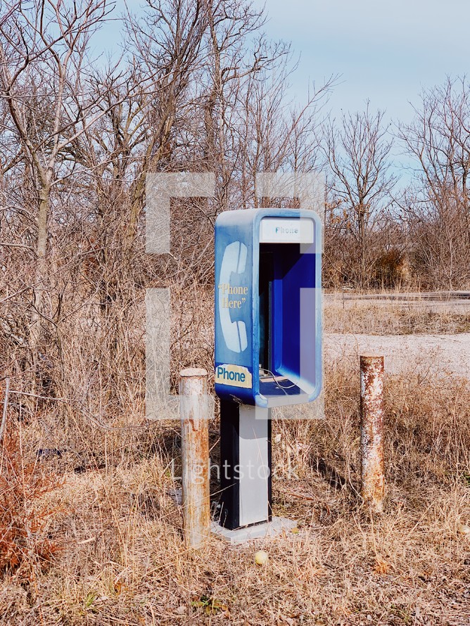 abandoned telephone booth 