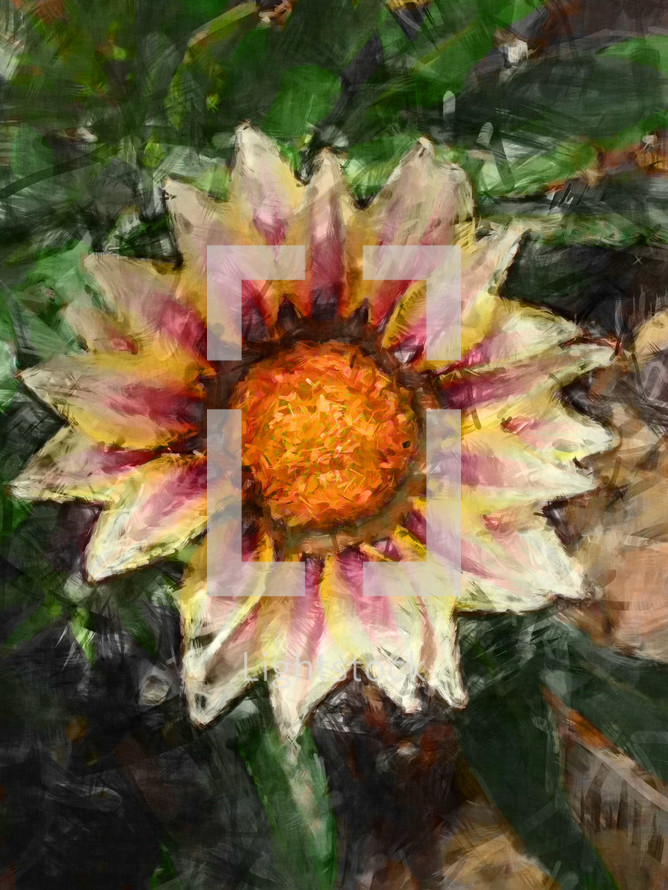 flower painting with painterly brush strokes