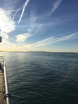 water off the side of a boat 