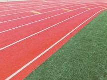 A running track for track and field events.