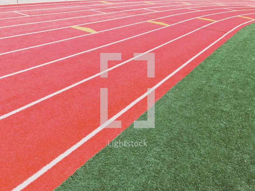 A running track for track and field events.