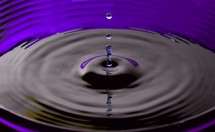 Water drop with ripples - purple